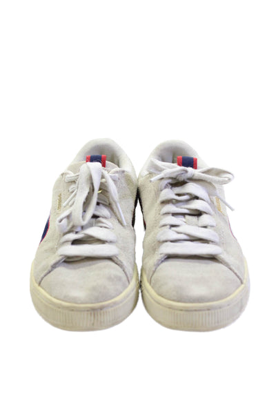 Puma Womens Lace Up Logo Low Top Sneakers Brown Suede Size 5