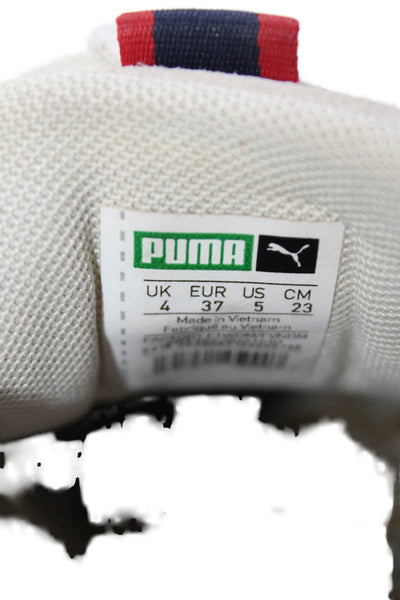 Puma Womens Lace Up Logo Low Top Sneakers Brown Suede Size 5