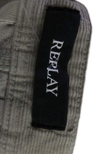 Replay Men 90s Beige Cotton-Elastane Pants Button 32in Inseam Size 29