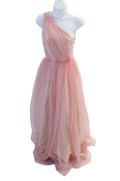 Badgley Mischka, Women, Beige Maxi Dress Sleeveless Long Zip Polyester Size 0