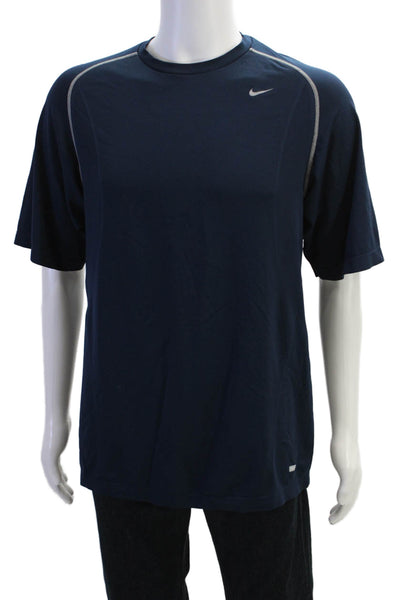 Nike Mens Dark Blue Sports Crew Neck Short Sleeve T-Shirt Size XL