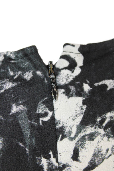 Essentiel Antwerp Women Floral Sleeveless Zip Crew Neck Blouse Black Size 38