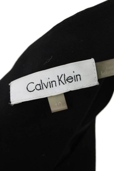 Calvin Klein Women Black Geometric Blazer Long Sleeve Size 10