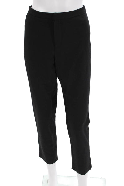 R Label The Reset, Women Ankle Cropped Dress Pants Black Button Size M
