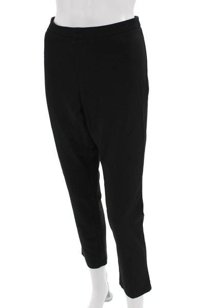 R Label The Reset, Women Ankle Cropped Dress Pants Black Button Size M