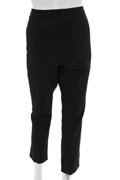 R Label The Reset, Women Ankle Cropped Dress Pants Black Button Size M