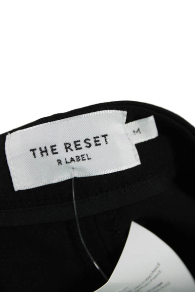 R Label The Reset, Women Ankle Cropped Dress Pants Black Button Size M