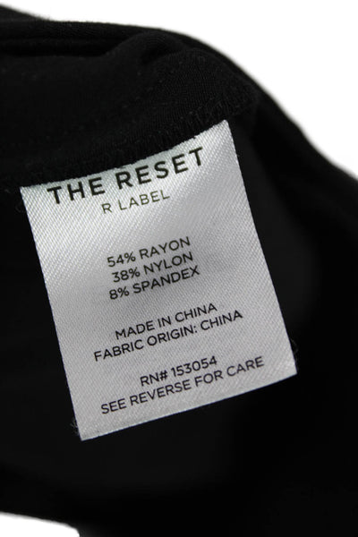 R Label The Reset, Women Ankle Cropped Dress Pants Black Button Size M