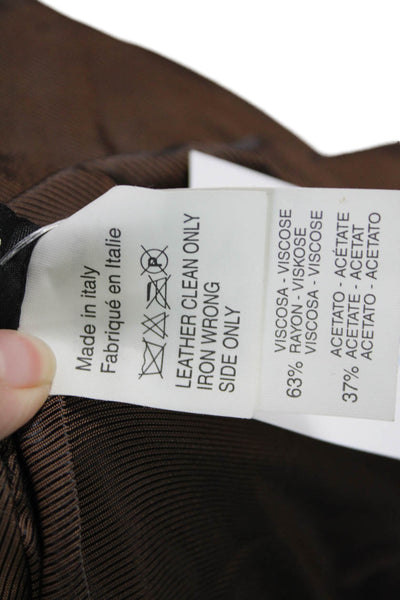 Gallotti Men Real Leather Brown Blazer Collared Button Classic Size 54