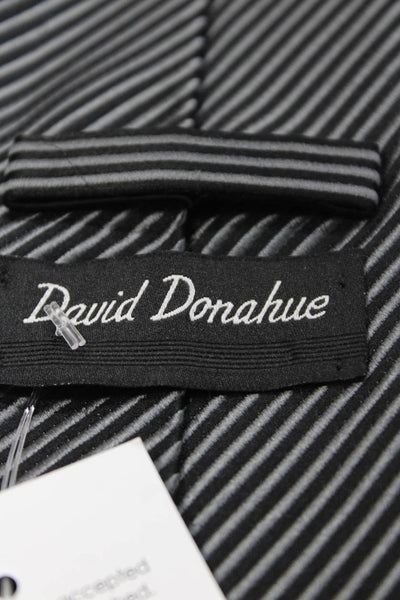 David Donahue Men's  Classic Silk Multicolor Striped Neck Tie One Size