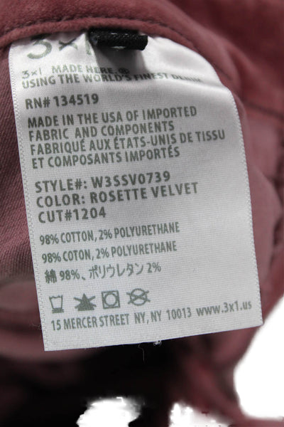 3x1 NYC Womens Cropped Pink Pants Size 30