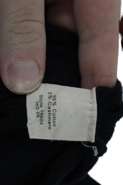 J Crew Men Dark Blue V-Neck Pullover Cotton-Cashmere Sweater Size M