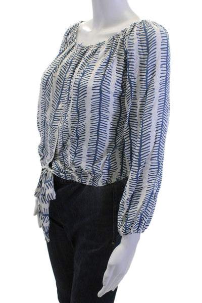 Skemo Womens Bohemian Herringbone Rayon 3/4 Sleeve Button-Up Blouse Size S