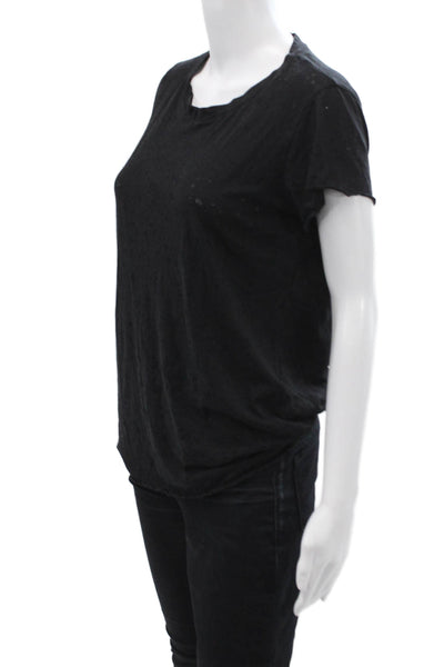 Michael Stars Womens Basic Crewneck Short-Sleeve T-Shirt Black Size One Size