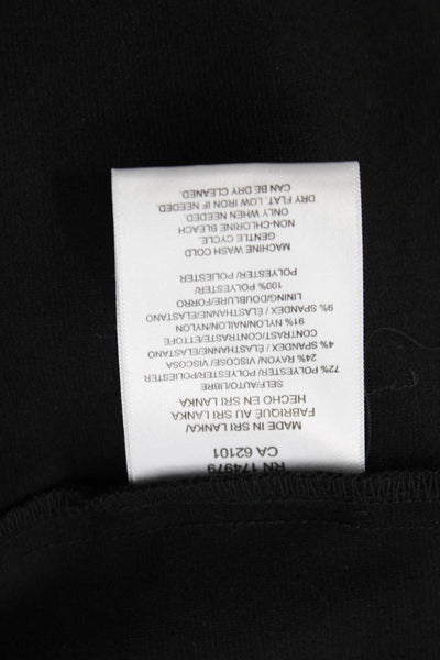 BCBGMAXAZRIA Women Bodycon Sheath Dress Black Long Sleeve Crew Neck Size S