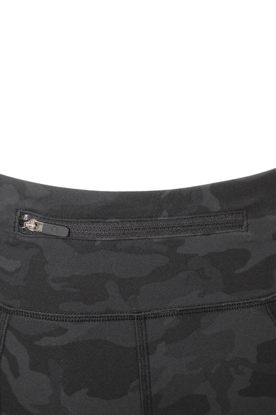 Lululemon Women Capri Cropped Camouflage Nylon Leggings Black Size S