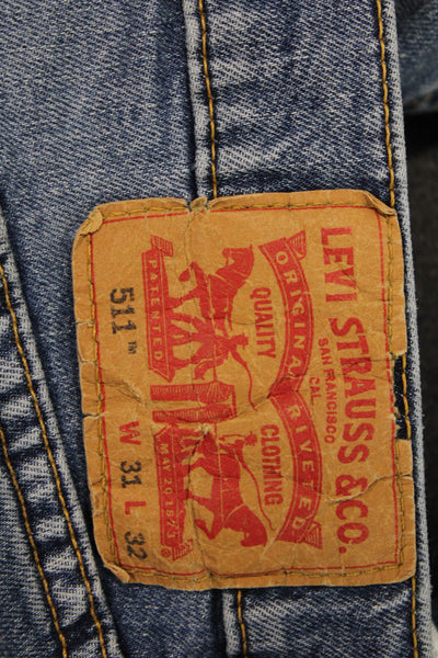 Levis Mens Blue Straight Jeans Size 31