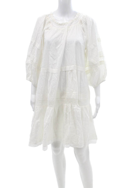 The Great Women Trapeze Swing Dress White Cotton Size 2