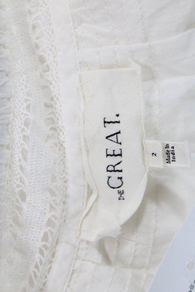 The Great Women Trapeze Swing Dress White Cotton Size 2