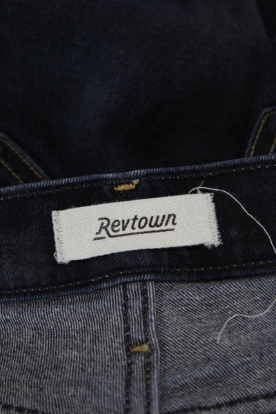 Revtown Women Ankle Skinny Jeans Dark Blue Mid Rise Button Size 29