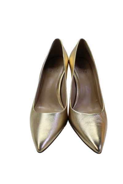 Naturalizer Womens Metallic Leather Pointed Toe Heels Gold Size 9.5N