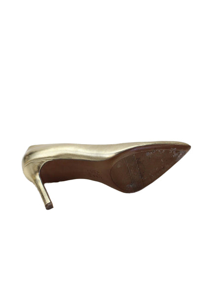 Naturalizer Womens Metallic Leather Pointed Toe Heels Gold Size 9.5N