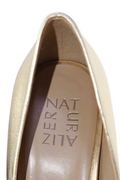 Naturalizer Womens Metallic Leather Pointed Toe Heels Gold Size 9.5N