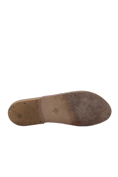 Kjaques St. Tropez Womens Suede Slide On Sandals Flats Pink Size 39 9