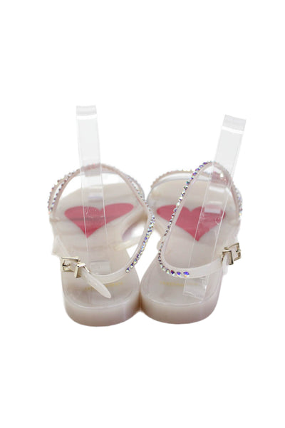 Menghi Womens Crystal Detail Slingback Sandals Clear Size 39 9