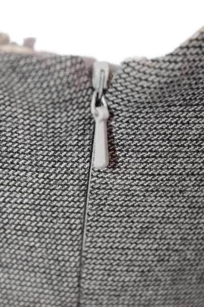 Lela Rose Women Fit & Flare Dress Dark Gray Check Wool Knee Length Size 2