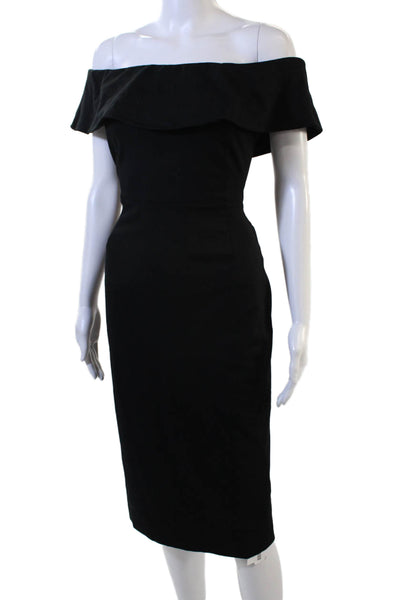 Babaton Women Bodycon Sheath Midi Dress Black Zip Size 8