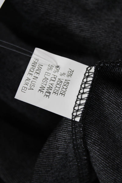 Theory Women Mini Shift Dress Dark Gray Button Round Neck Size 0P
