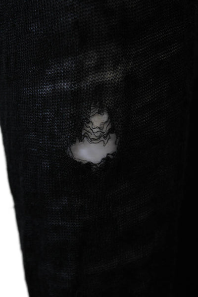 Theory Womens Cardigan Sweater Black Linen Blend Size S