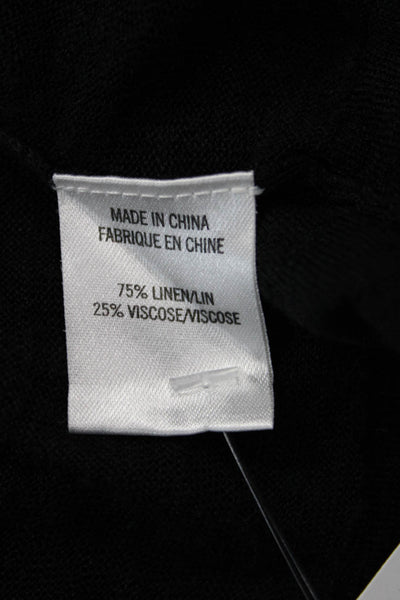 Theory Womens Cardigan Sweater Black Linen Blend Size S