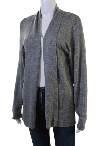 Allsaints, Women Gray Merino Wool Cardigan Sweater Long Sleeve Size L