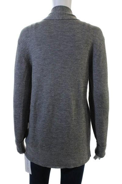 Allsaints, Women Gray Merino Wool Cardigan Sweater Long Sleeve Size L