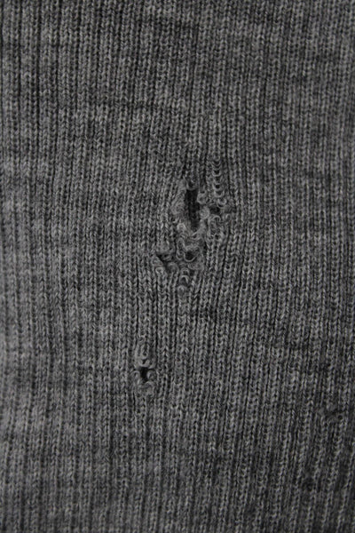 Allsaints, Women Gray Merino Wool Cardigan Sweater Long Sleeve Size L