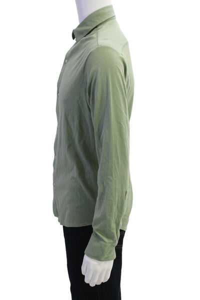 Alex Crane Mens Pima Cotton Long Sleeve Button Up Shirt Green Size XS