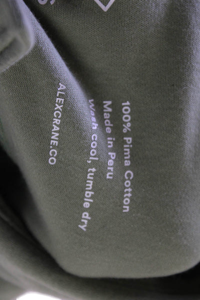 Alex Crane Mens Pima Cotton Long Sleeve Button Up Shirt Green Size XS