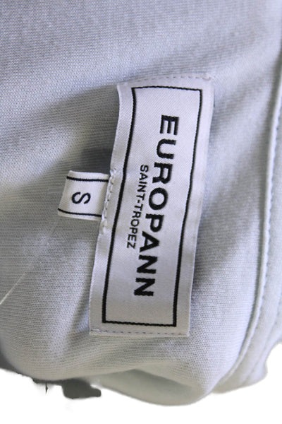 Europann Mens Cotton Collared Button Up Shirt Blue Size S
