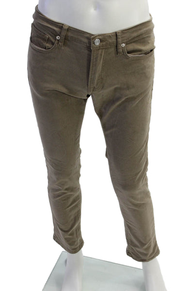 Frame Unisex Cropped Ankle Khakis Brown Button Size 29