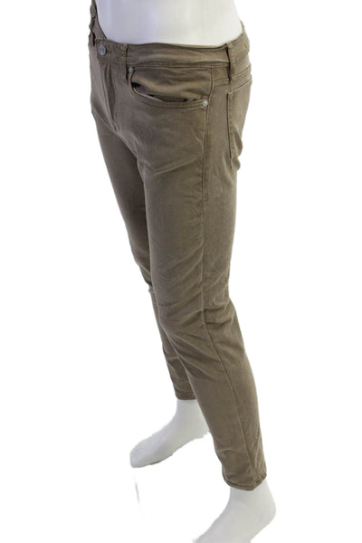 Frame Unisex Cropped Ankle Khakis Brown Button Size 29