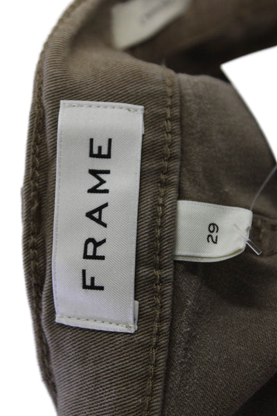 Frame Unisex Cropped Ankle Khakis Brown Button Size 29