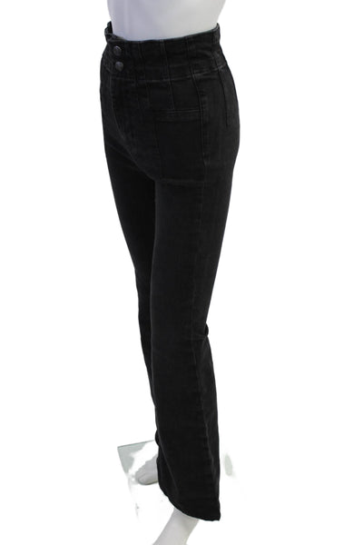 We The Free Women Black Bootcut Flared Jeans Mid Rise Button Size 26