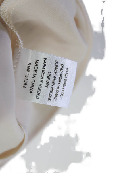 Current Air Women Blouse Beige Sleeveless Crew Neck 100% Polyester Size S