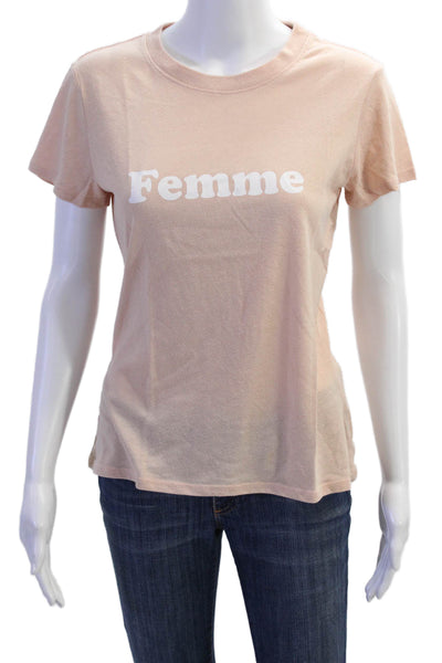 Sub_Urban Riot, Women Jersey Graphic T-Shirt Beige Short Sleeve Size XS