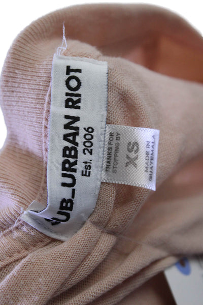 Sub_Urban Riot, Women Jersey Graphic T-Shirt Beige Short Sleeve Size XS