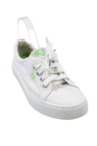 Cariuma Womens Lace Up Cap Toe Canvas Low Top Sneakers White Size 9