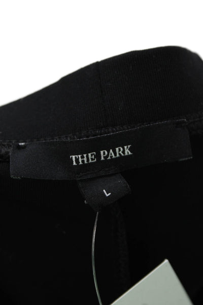 The Park Women Sweatpants Black Modal Cotton Spandex Size L