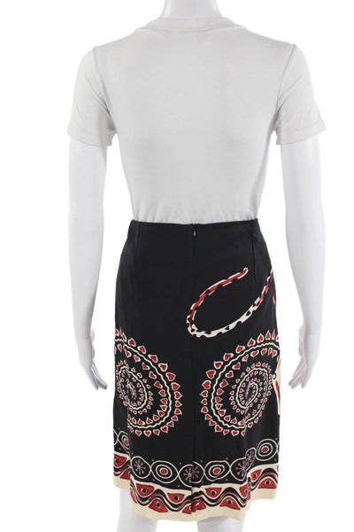 La Double J Women Black Graphic Print Polyester Straight & Pencil Skirt Size M